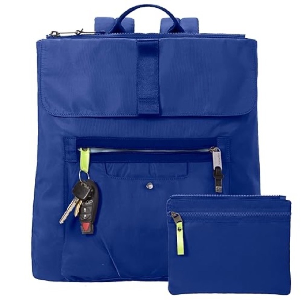 New Baggallini Skedaddle Laptop Backpack in Neon Green